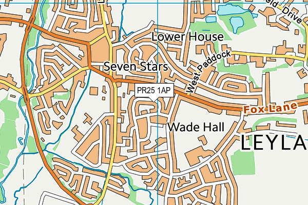 PR25 1AP map - OS VectorMap District (Ordnance Survey)