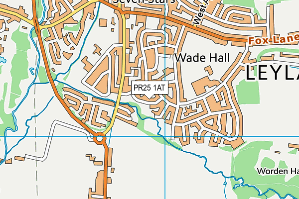 PR25 1AT map - OS VectorMap District (Ordnance Survey)