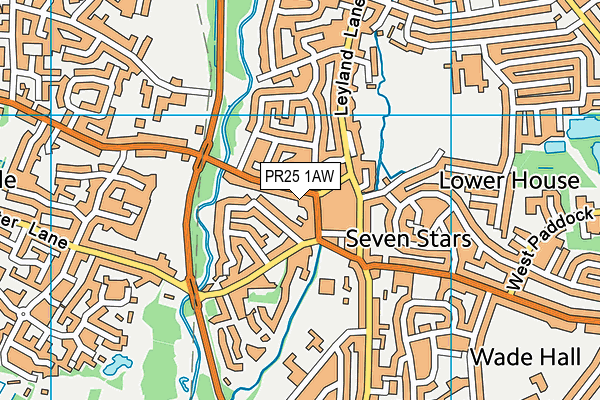 PR25 1AW map - OS VectorMap District (Ordnance Survey)