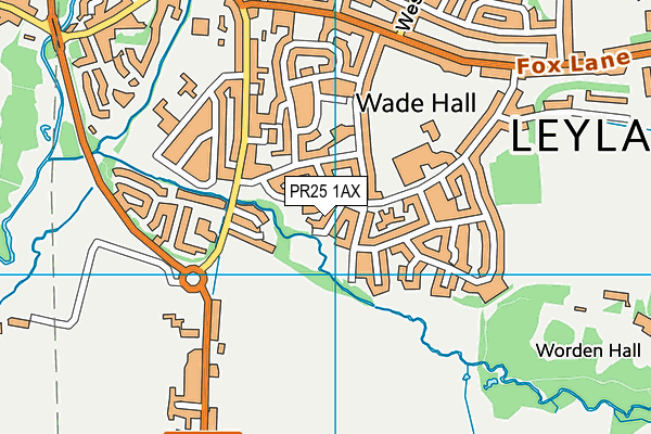 PR25 1AX map - OS VectorMap District (Ordnance Survey)