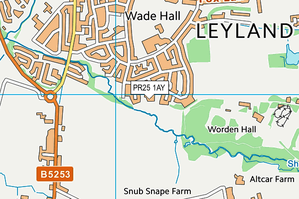 PR25 1AY map - OS VectorMap District (Ordnance Survey)