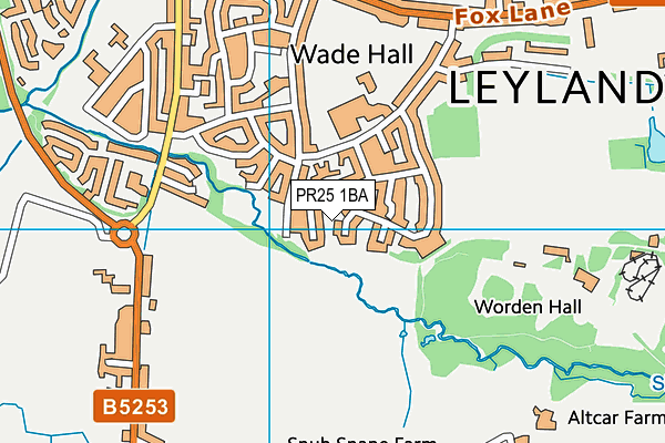 PR25 1BA map - OS VectorMap District (Ordnance Survey)