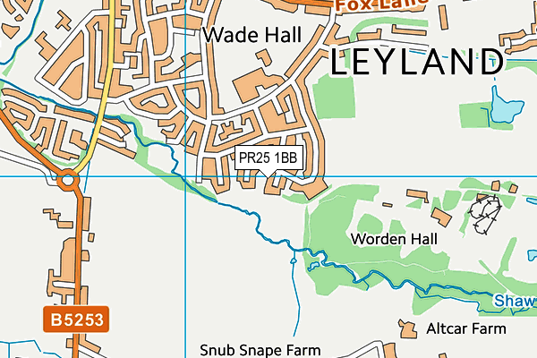 PR25 1BB map - OS VectorMap District (Ordnance Survey)