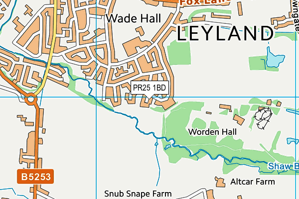 PR25 1BD map - OS VectorMap District (Ordnance Survey)