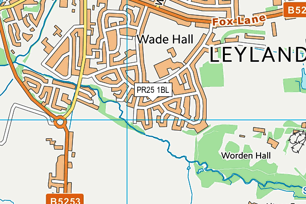 PR25 1BL map - OS VectorMap District (Ordnance Survey)