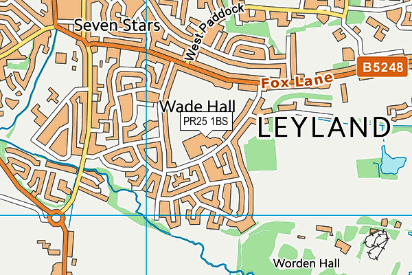 St Marys Catholic High School (Leyland) map (PR25 1BS) - OS VectorMap District (Ordnance Survey)