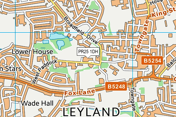 PR25 1DH map - OS VectorMap District (Ordnance Survey)