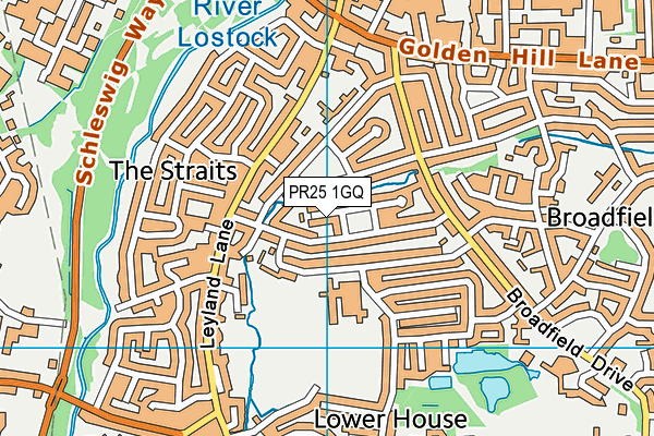 PR25 1GQ map - OS VectorMap District (Ordnance Survey)