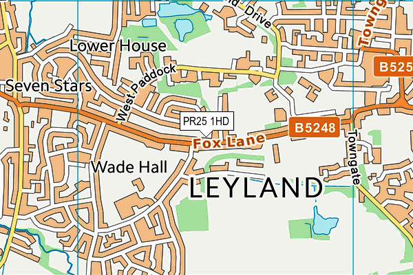 PR25 1HD map - OS VectorMap District (Ordnance Survey)