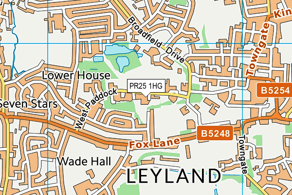 PR25 1HG map - OS VectorMap District (Ordnance Survey)