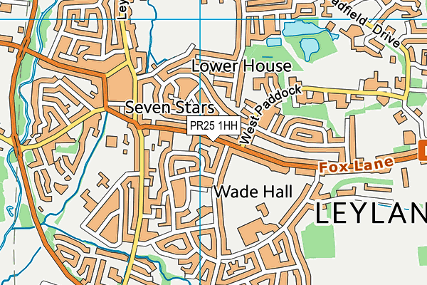 PR25 1HH map - OS VectorMap District (Ordnance Survey)