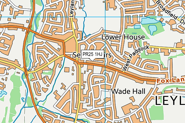 PR25 1HJ map - OS VectorMap District (Ordnance Survey)