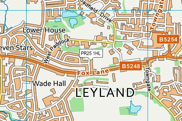 PR25 1HL map - OS VectorMap District (Ordnance Survey)