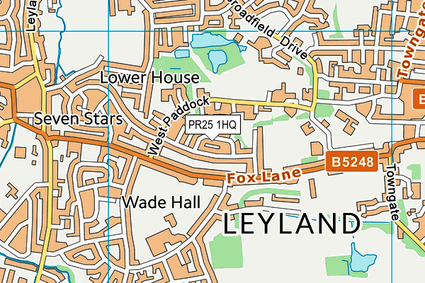 PR25 1HQ map - OS VectorMap District (Ordnance Survey)