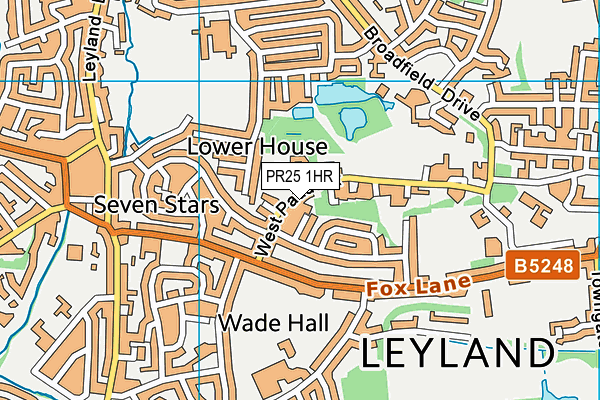 PR25 1HR map - OS VectorMap District (Ordnance Survey)