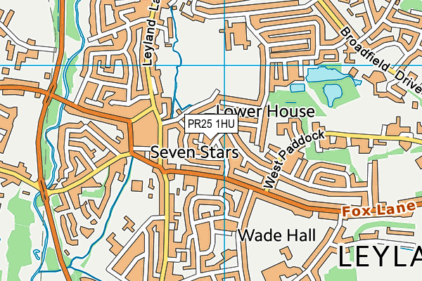 PR25 1HU map - OS VectorMap District (Ordnance Survey)