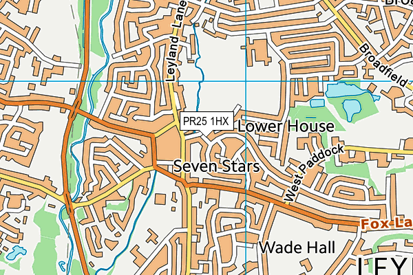 PR25 1HX map - OS VectorMap District (Ordnance Survey)