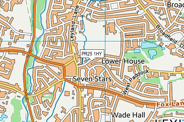 PR25 1HY map - OS VectorMap District (Ordnance Survey)