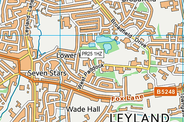 PR25 1HZ map - OS VectorMap District (Ordnance Survey)