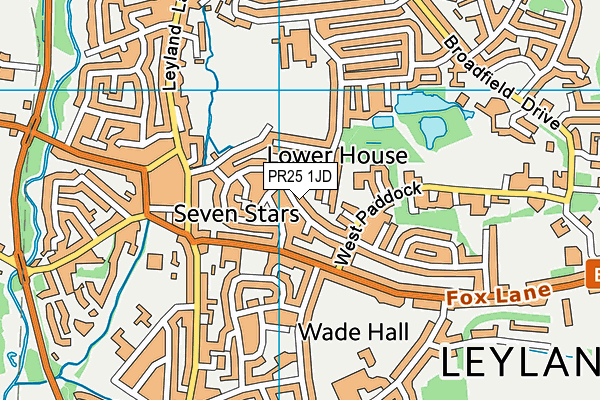 PR25 1JD map - OS VectorMap District (Ordnance Survey)