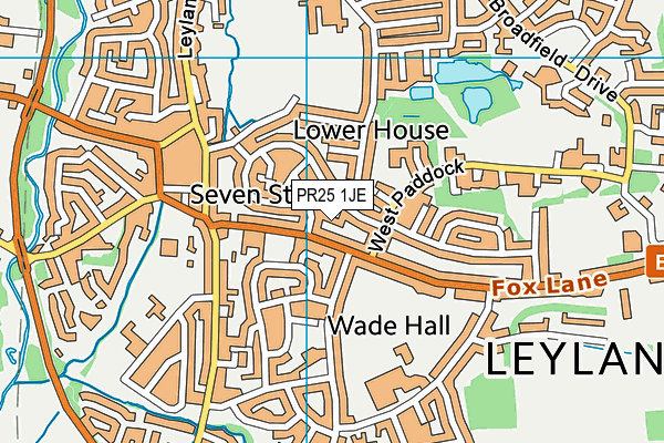 PR25 1JE map - OS VectorMap District (Ordnance Survey)