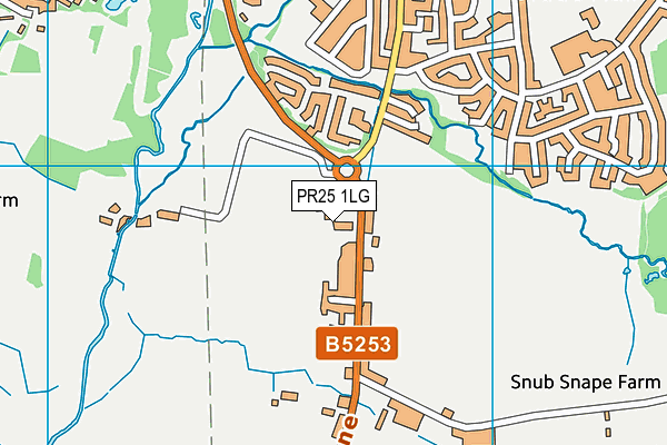 PR25 1LG map - OS VectorMap District (Ordnance Survey)