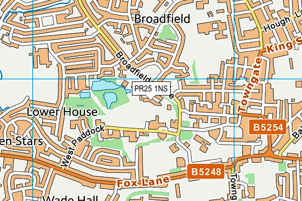 PR25 1NS map - OS VectorMap District (Ordnance Survey)