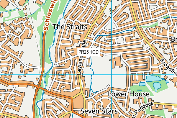 PR25 1QD map - OS VectorMap District (Ordnance Survey)