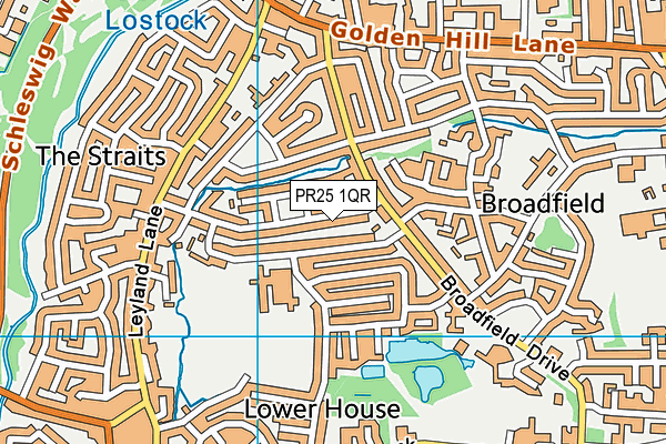 PR25 1QR map - OS VectorMap District (Ordnance Survey)