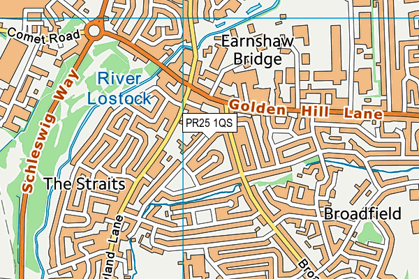 PR25 1QS map - OS VectorMap District (Ordnance Survey)