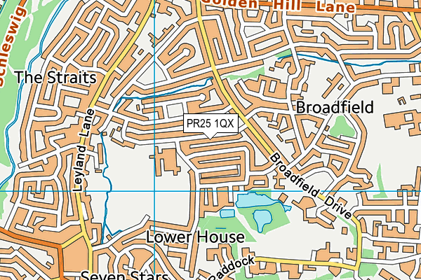 PR25 1QX map - OS VectorMap District (Ordnance Survey)