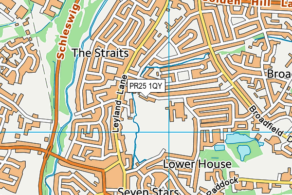 PR25 1QY map - OS VectorMap District (Ordnance Survey)