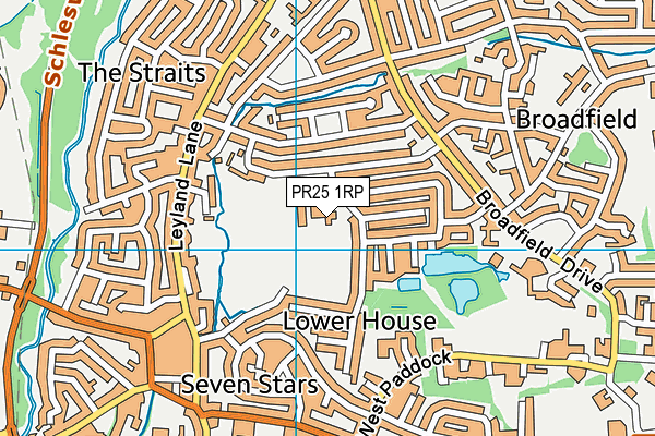 PR25 1RP map - OS VectorMap District (Ordnance Survey)