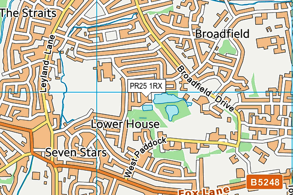 PR25 1RX map - OS VectorMap District (Ordnance Survey)