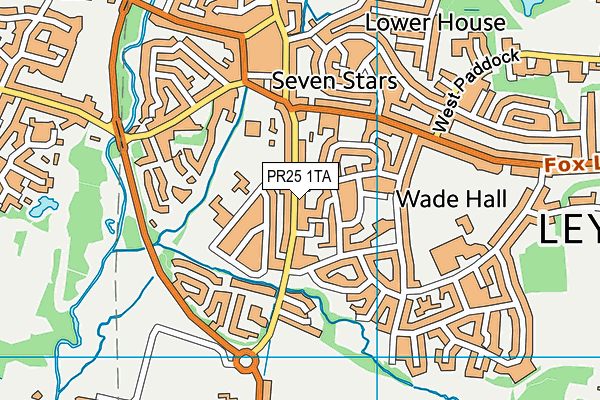 PR25 1TA map - OS VectorMap District (Ordnance Survey)