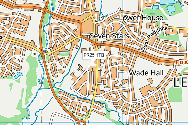 PR25 1TB map - OS VectorMap District (Ordnance Survey)