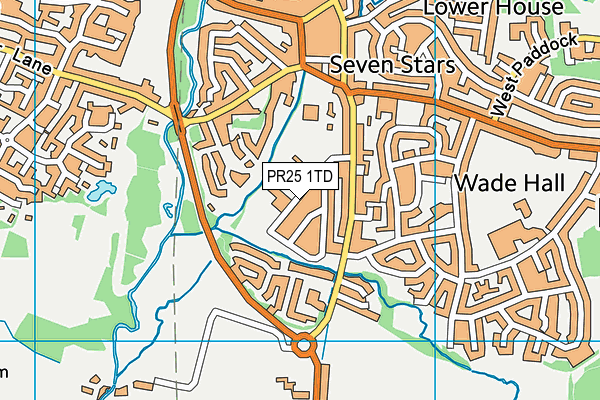 Seven Stars Primary School map (PR25 1TD) - OS VectorMap District (Ordnance Survey)
