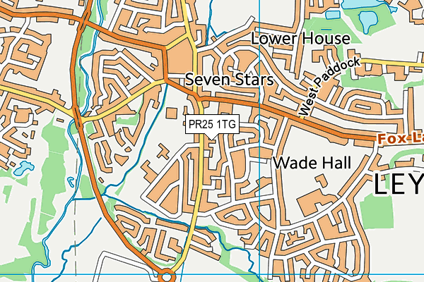 PR25 1TG map - OS VectorMap District (Ordnance Survey)