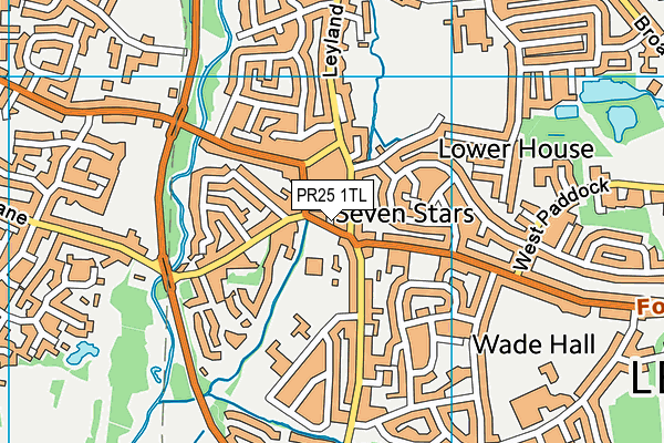 PR25 1TL map - OS VectorMap District (Ordnance Survey)