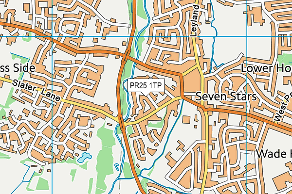 PR25 1TP map - OS VectorMap District (Ordnance Survey)