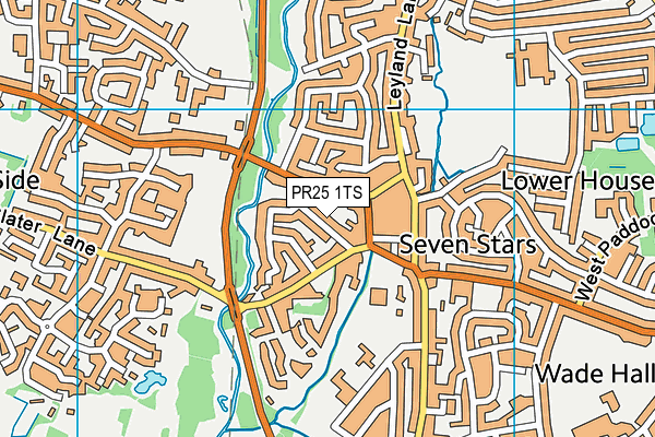 PR25 1TS map - OS VectorMap District (Ordnance Survey)