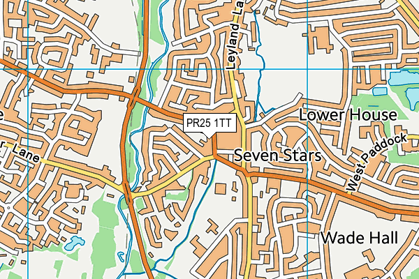 PR25 1TT map - OS VectorMap District (Ordnance Survey)