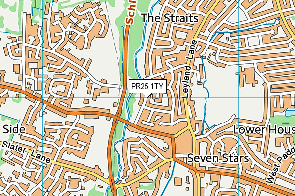 PR25 1TY map - OS VectorMap District (Ordnance Survey)