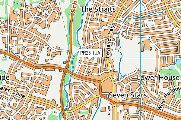 PR25 1UA map - OS VectorMap District (Ordnance Survey)