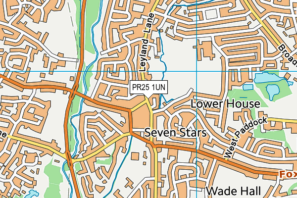 PR25 1UN map - OS VectorMap District (Ordnance Survey)