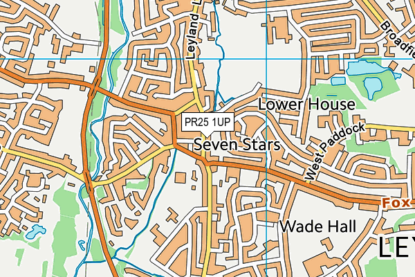 PR25 1UP map - OS VectorMap District (Ordnance Survey)