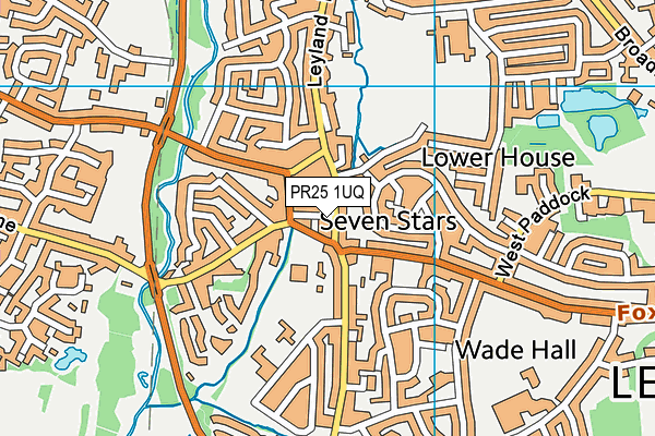 PR25 1UQ map - OS VectorMap District (Ordnance Survey)