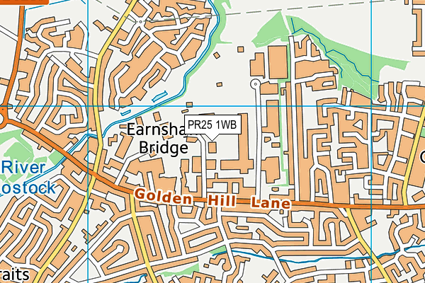 PR25 1WB map - OS VectorMap District (Ordnance Survey)