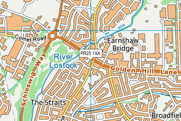 PR25 1XA map - OS VectorMap District (Ordnance Survey)