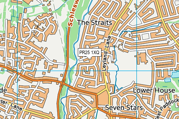 PR25 1XQ map - OS VectorMap District (Ordnance Survey)